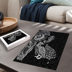 Aotearoa Moko Tribal Tattoo Puzzle New Zealand Maori Penguin and Fantail Black Color