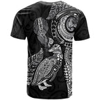 Aotearoa Moko Tribal Tattoo T Shirt New Zealand Maori Penguin and Fantail Black Color