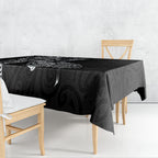 Aotearoa Moko Tribal Tattoo Tablecloth New Zealand Maori Penguin and Fantail Black Color