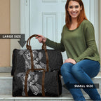 Aotearoa Moko Tribal Tattoo Travel Bag New Zealand Maori Penguin and Fantail Black Color