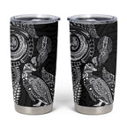 Aotearoa Moko Tribal Tattoo Tumbler Cup New Zealand Maori Penguin and Fantail Black Color