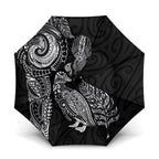 Aotearoa Moko Tribal Tattoo Umbrella New Zealand Maori Penguin and Fantail Black Color