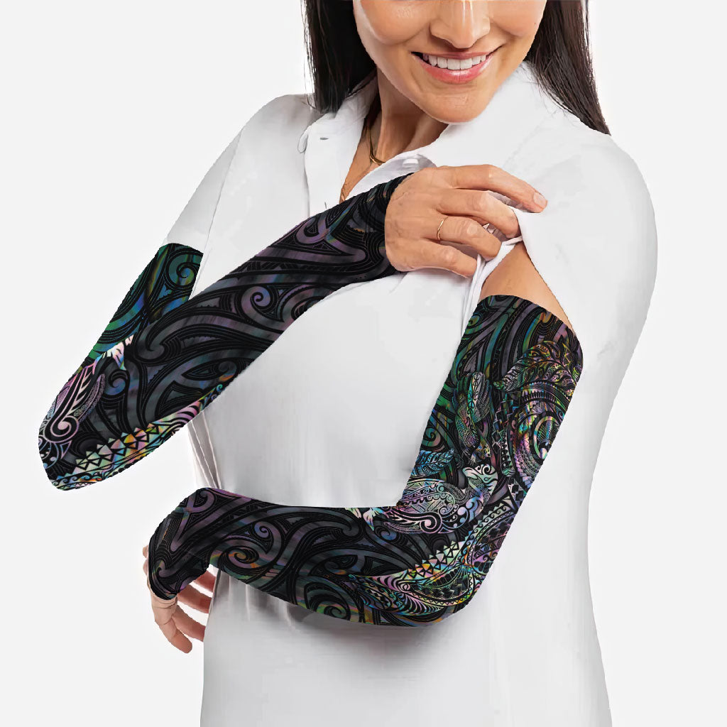 Aotearoa Moko Tribal Tattoo Arm Sleeves New Zealand Maori Penguin and Fantail Paua Shell Style