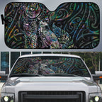 Aotearoa Moko Tribal Tattoo Auto Sun Shade New Zealand Maori Penguin and Fantail Paua Shell Style