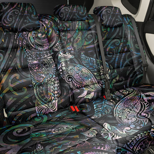 Aotearoa Moko Tribal Tattoo Back Car Seat Cover New Zealand Maori Penguin and Fantail Paua Shell Style