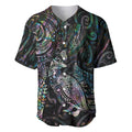 Aotearoa Moko Tribal Tattoo Baseball Jersey New Zealand Maori Penguin and Fantail Paua Shell Style
