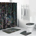 Aotearoa Moko Tribal Tattoo Bathroom Set New Zealand Maori Penguin and Fantail Paua Shell Style