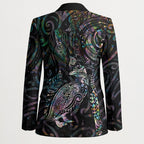 Aotearoa Moko Tribal Tattoo Blazer New Zealand Maori Penguin and Fantail Paua Shell Style