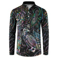 Aotearoa Moko Tribal Tattoo Button Sweatshirt New Zealand Maori Penguin and Fantail Paua Shell Style