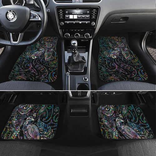 Aotearoa Moko Tribal Tattoo Car Mats New Zealand Maori Penguin and Fantail Paua Shell Style