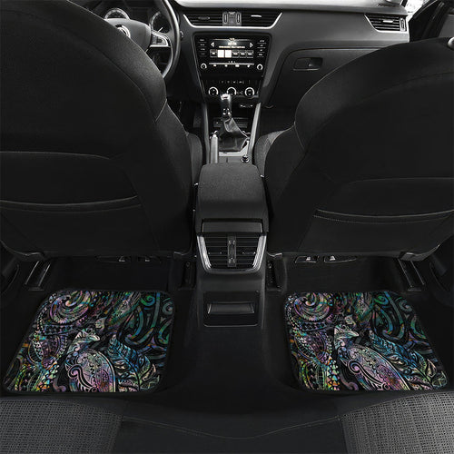 Aotearoa Moko Tribal Tattoo Car Mats New Zealand Maori Penguin and Fantail Paua Shell Style
