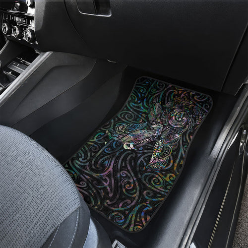 Aotearoa Moko Tribal Tattoo Car Mats New Zealand Maori Penguin and Fantail Paua Shell Style