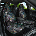 Aotearoa Moko Tribal Tattoo Car Seat Cover New Zealand Maori Penguin and Fantail Paua Shell Style