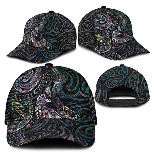 Aotearoa Moko Tribal Tattoo Classic Cap New Zealand Maori Penguin and Fantail Paua Shell Style