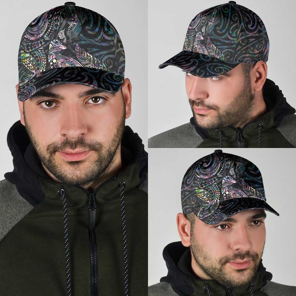 Aotearoa Moko Tribal Tattoo Classic Cap New Zealand Maori Penguin and Fantail Paua Shell Style