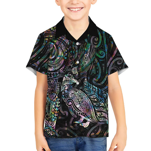 Aotearoa Moko Tribal Tattoo Family Matching Mermaid Dress and Hawaiian Shirt New Zealand Maori Penguin and Fantail Paua Shell Style