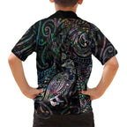 Aotearoa Moko Tribal Tattoo Hawaiian Shirt New Zealand Maori Penguin and Fantail Paua Shell Style