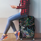 Aotearoa Moko Tribal Tattoo Luggage Cover New Zealand Maori Penguin and Fantail Paua Shell Style