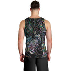 Aotearoa Moko Tribal Tattoo Men Tank Top New Zealand Maori Penguin and Fantail Paua Shell Style