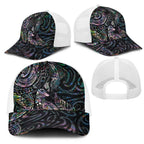 Aotearoa Moko Tribal Tattoo Mesh Trucker Cap New Zealand Maori Penguin and Fantail Paua Shell Style