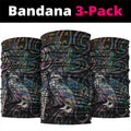 Aotearoa Moko Tribal Tattoo Neck Gaiter New Zealand Maori Penguin and Fantail Paua Shell Style