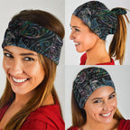 Aotearoa Moko Tribal Tattoo Neck Gaiter New Zealand Maori Penguin and Fantail Paua Shell Style