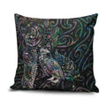 Aotearoa Moko Tribal Tattoo Pillow Cover New Zealand Maori Penguin and Fantail Paua Shell Style