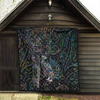 Aotearoa Moko Tribal Tattoo Quilt New Zealand Maori Penguin and Fantail Paua Shell Style