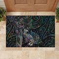 Aotearoa Moko Tribal Tattoo Rubber Doormat New Zealand Maori Penguin and Fantail Paua Shell Style