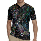Aotearoa Moko Tribal Tattoo Rugby Jersey New Zealand Maori Penguin and Fantail Paua Shell Style