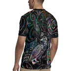 Aotearoa Moko Tribal Tattoo Rugby Jersey New Zealand Maori Penguin and Fantail Paua Shell Style