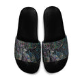 Aotearoa Moko Tribal Tattoo Slide Sandals New Zealand Maori Penguin and Fantail Paua Shell Style