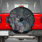 Aotearoa Moko Tribal Tattoo Spare Tire Cover New Zealand Maori Penguin and Fantail Paua Shell Style