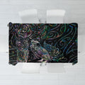Aotearoa Moko Tribal Tattoo Tablecloth New Zealand Maori Penguin and Fantail Paua Shell Style