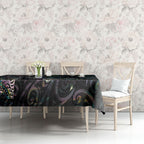 Aotearoa Moko Tribal Tattoo Tablecloth New Zealand Maori Penguin and Fantail Paua Shell Style