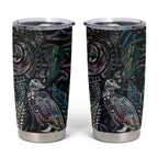 Aotearoa Moko Tribal Tattoo Tumbler Cup New Zealand Maori Penguin and Fantail Paua Shell Style