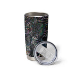 Aotearoa Moko Tribal Tattoo Tumbler Cup New Zealand Maori Penguin and Fantail Paua Shell Style