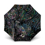 Aotearoa Moko Tribal Tattoo Umbrella New Zealand Maori Penguin and Fantail Paua Shell Style