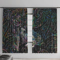 Aotearoa Moko Tribal Tattoo Window Curtain New Zealand Maori Penguin and Fantail Paua Shell Style