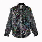 Aotearoa Moko Tribal Tattoo Women Casual Shirt New Zealand Maori Penguin and Fantail Paua Shell Style