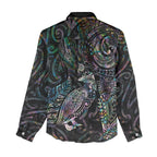 Aotearoa Moko Tribal Tattoo Women Casual Shirt New Zealand Maori Penguin and Fantail Paua Shell Style