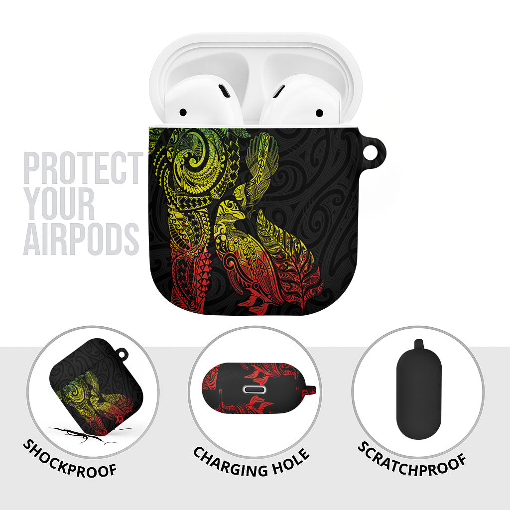 Aotearoa Moko Tribal Tattoo AirPods Case New Zealand Maori Penguin and Fantail Reggae Style