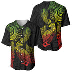 Aotearoa Moko Tribal Tattoo Baseball Jersey New Zealand Maori Penguin and Fantail Reggae Style