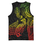 Aotearoa Moko Tribal Tattoo Basketball Jersey New Zealand Maori Penguin and Fantail Reggae Style