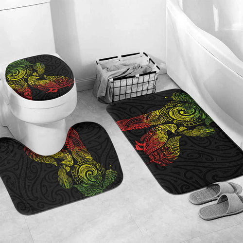 Aotearoa Moko Tribal Tattoo Bathroom Set New Zealand Maori Penguin and Fantail Reggae Style