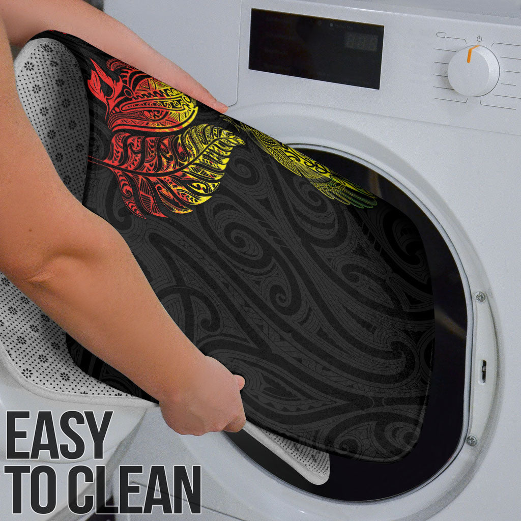 Aotearoa Moko Tribal Tattoo Bathroom Set New Zealand Maori Penguin and Fantail Reggae Style