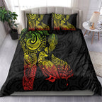 Aotearoa Moko Tribal Tattoo Bedding Set New Zealand Maori Penguin and Fantail Reggae Style