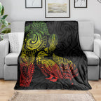 Aotearoa Moko Tribal Tattoo Blanket New Zealand Maori Penguin and Fantail Reggae Style