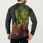 Aotearoa Moko Tribal Tattoo Button Sweatshirt New Zealand Maori Penguin and Fantail Reggae Style