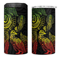 Aotearoa Moko Tribal Tattoo 4 in 1 Can Cooler Tumbler New Zealand Maori Penguin and Fantail Reggae Style